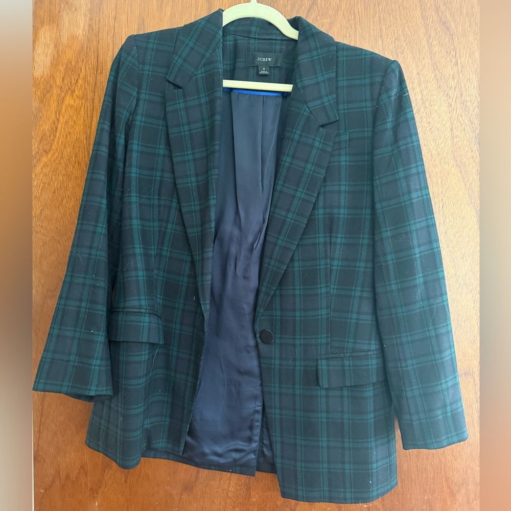 J Crew Blackwatch Tartan Blazer Jacket